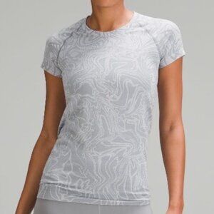 Lululemon Swiftly Tech Short Sleeve Sz 4 Grey Marble